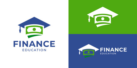 Creative simple finance education logo template. Acounting financial management logo design vector illustration.