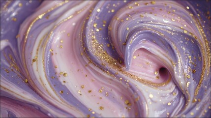 Swirls of purple pink and gold cream