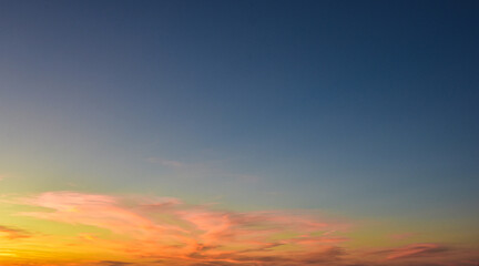 Soft cloudy sunset sky with clean composition and gentle colors