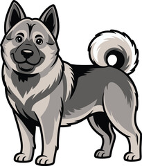 Cute cartoon a illustrator vector dogue de elkhound