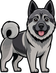Cute cartoon a illustrator vector dogue de elkhound