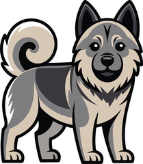 Cute cartoon a illustrator vector dogue de elkhound