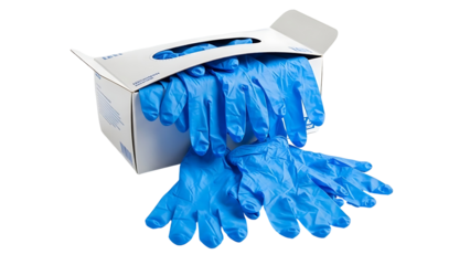 Blue Latex Gloves Spilling Out of Box.