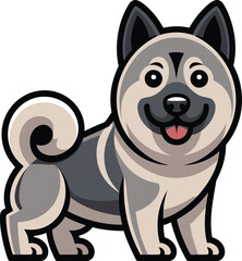 Cute cartoon a illustrator vector dogue de elkhound