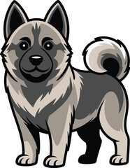 Cute cartoon a illustrator vector dogue de elkhound