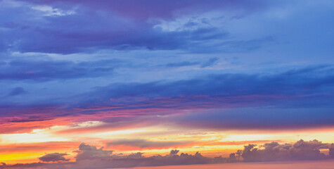 Vivid, silent drama, awe-inspiring sunset creating a peaceful, beautiful atmosphere