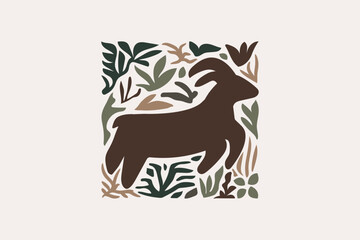 Obraz premium animal Logo Mark – Clean Minimal Geometric Design, Vector Illustration
