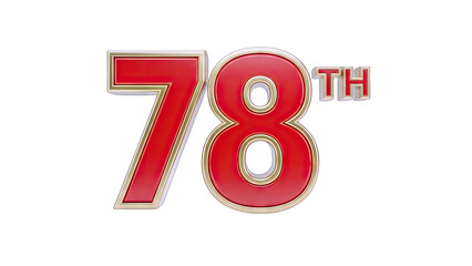 78th Anniversary Celebration on White Background