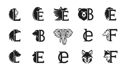 A collection of unique animal alphabet logo designs showcases creative interpretations of fauna