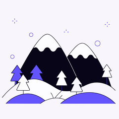 vector illustration of mountain landscape