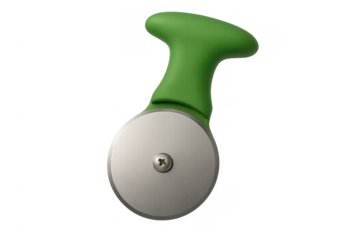 Green handle pizza cutter preparing food