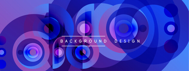 Obraz premium Abstract blue gradients form circular layers. Design includes text background design. Modern, vibrant visual composition.