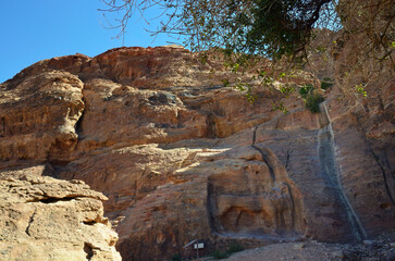 Lion fountain in Petra, Jordan