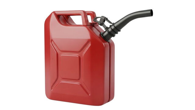 Red gas can isolated on transparent background
