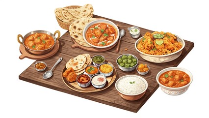 variety plates healtly watercolor art chicken and vegetable soup ready plate food meal. AI generated Image cartoon draw food isolated on white