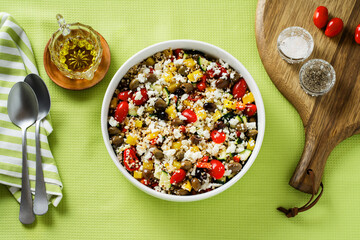 Greek Salad with Feta, Cherry Tomatoes and Olives