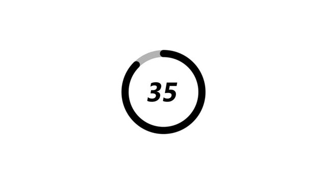 Countdown timer from 40 to 0 seconds real time. Animated number 40 countdown graphic on white background with modern minimalist design.4k video