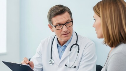 Fototapeta premium Doctor consulting with patient