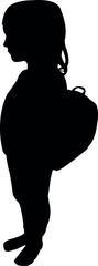 a school girl standing body silhouette vector