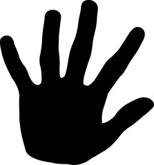 a hand black color silhouette vector