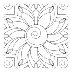 Intricate floral design with swirling patterns and shapes