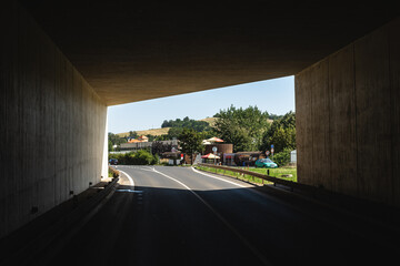 Road Tunnel Exit in Czech Countryside