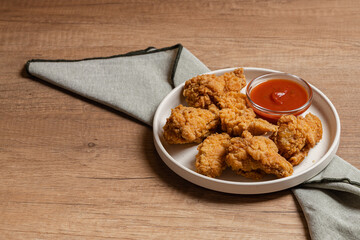 Fried Chicken Serving on Rustic Table