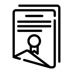 diploma line icon