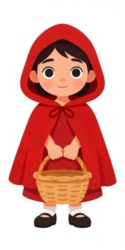Cartoon Style of Little Red Riding Hood