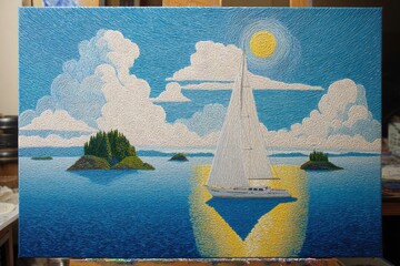 Sailboat on the water during daytime with the sun shining.