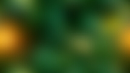 Abstract Dark Green and Gold Gradient Background. Soft Forest Bokeh Texture for Graphic Design or Wallpaper.