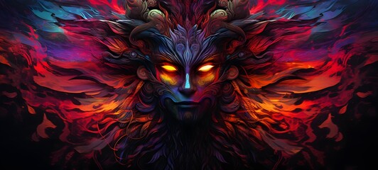 silhouette of Queen Tengu ifrit ,generative AI