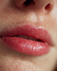 Natural Close-up of Dry and Chapped Lips Texture without Lipstick - Realistic Skincare Concept