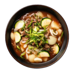 Overhead Shot of Udon Noodle Soup