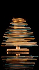 a conceptual minimalist sculpture composed of horizontal lines