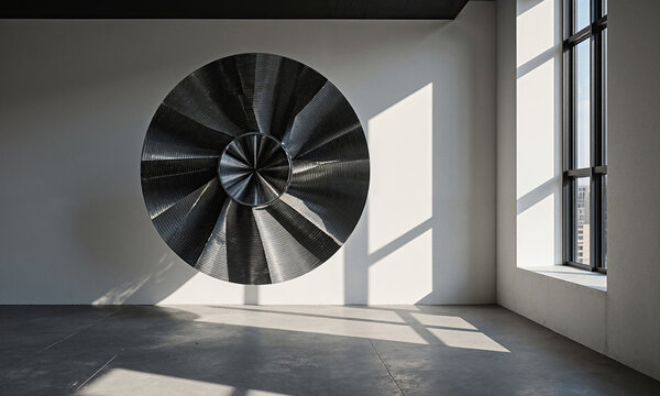 Unipolar machine office, homopolar generator models, shot from DC dynamo station, Faraday's disc, simple architecture powerful.