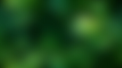 Abstract Green Bokeh Background. Dark Forest Foliage Blur and Gradient.