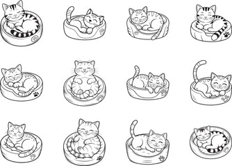 Cute Sleeping Kitten Svg