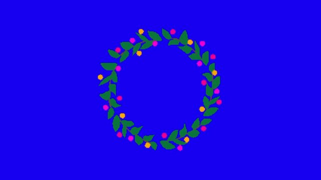 Christmas plant decoration on chroma key background