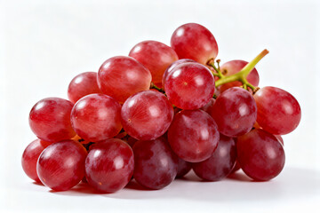 Fototapeta premium Fresh ripe grapes with a natural glossy texture, isolated on a pure white background and captured in clean studio lighting.