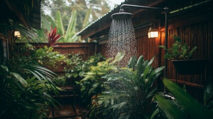 Tropical outdoor rainfall shower luxury design