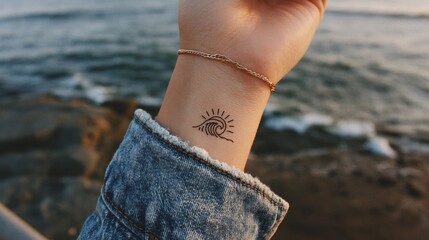 Minimalist tropical tattoo design modern style