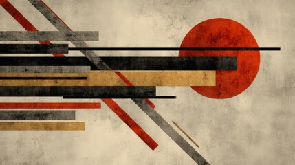 Modern abstract geometric painting still life