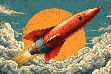 Retro rocket sled powered by biofuel illustration