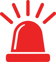 Emergency alert siren icon in red color