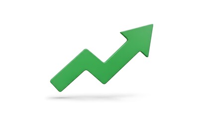  Green Upward Zigzag Trend Arrow