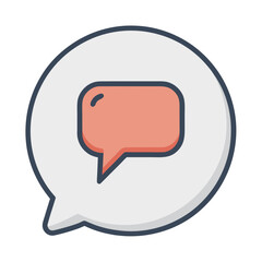 Naklejka premium Chat Message Icon — Rounded Speech Bubble, Minimal Line Vector (SVG) 