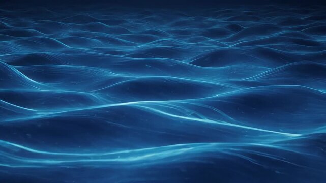 Abstract illustration depicting gently rolling blue waves, perhaps water, with a glow