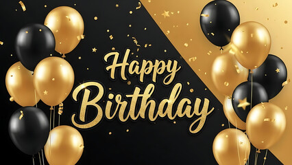 happy birthday card with balloons