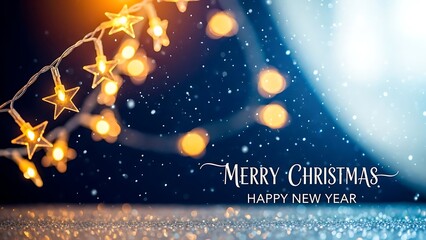 Warm holiday greetings with star lights